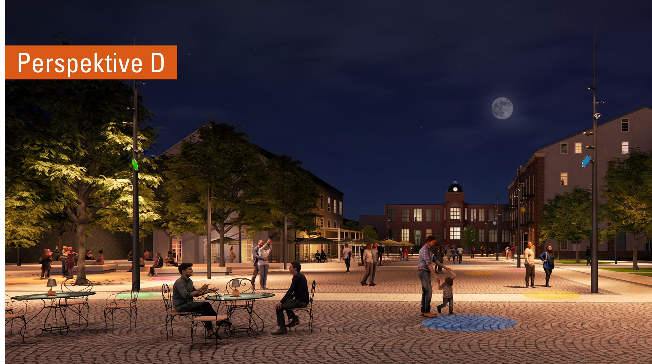 Perspektive D bei Nacht